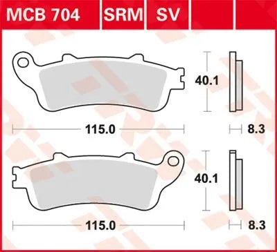 Trw Sv Series Sintrade Bromsbelägg (Fram) - Fram