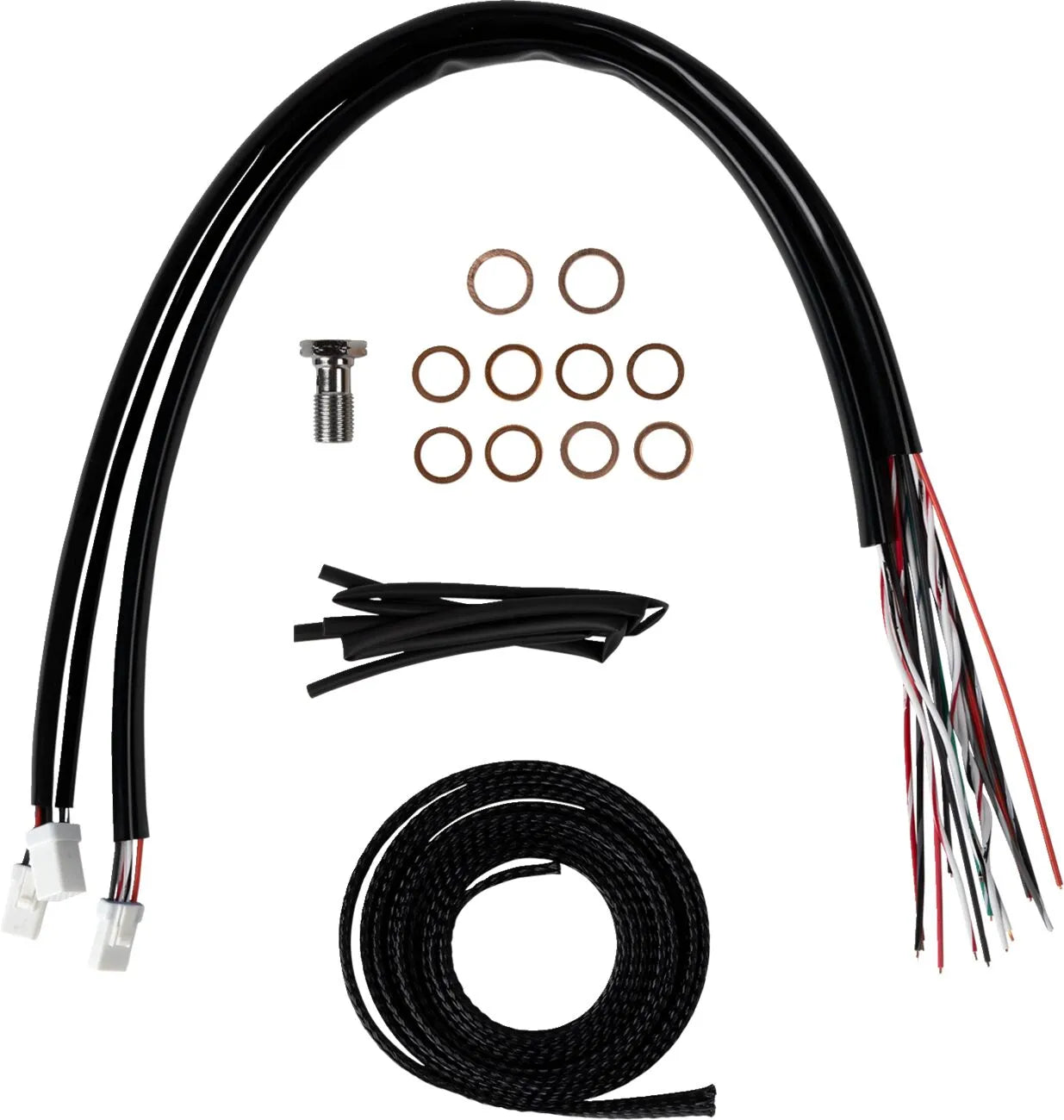 La Choppers Complete Stainless Braided Handlebar Cable Kit