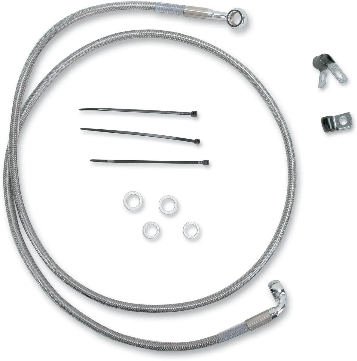Drag Specialties Förlängd bromsslang kit - Rostfritt stål