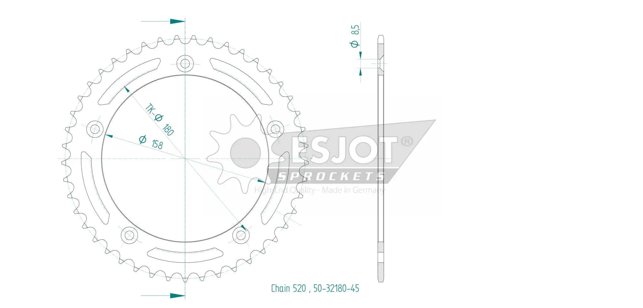 Esjot 520 Steel Rear Sprocket