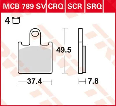 Trw Scr Series Sintered Race Brake Pads - Front