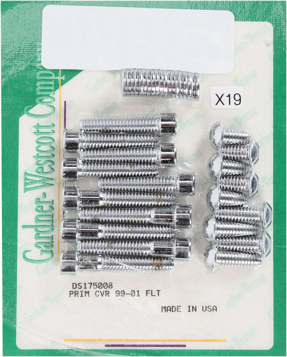Gardner-Westcott Chrome Primary Cover Bolts Harley Electra Glide