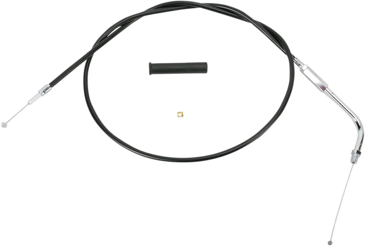 DRAG SPECIALTIES Black Vinyl Throttle Cable 70° Elbow