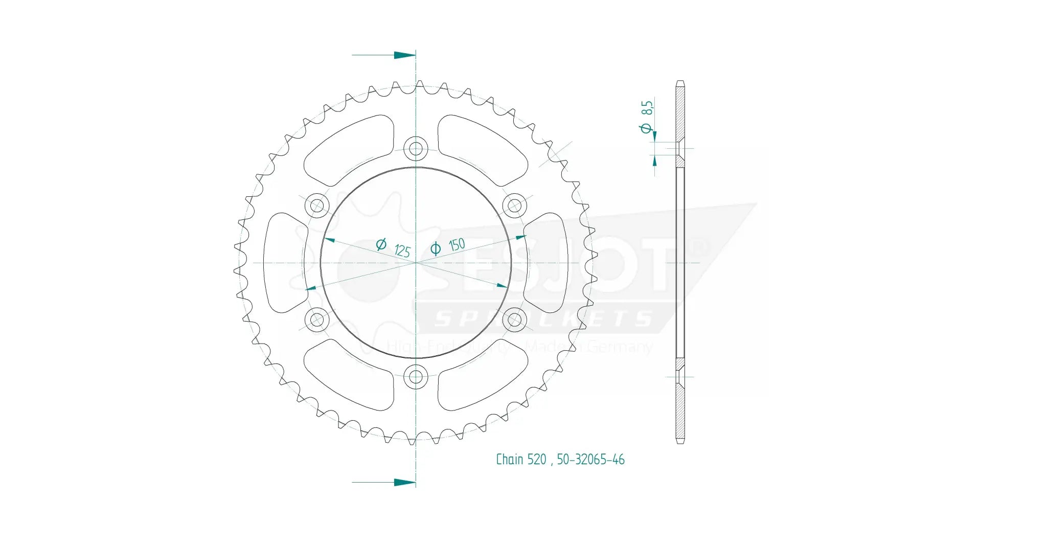 Esjot 520 Rear Sprocket