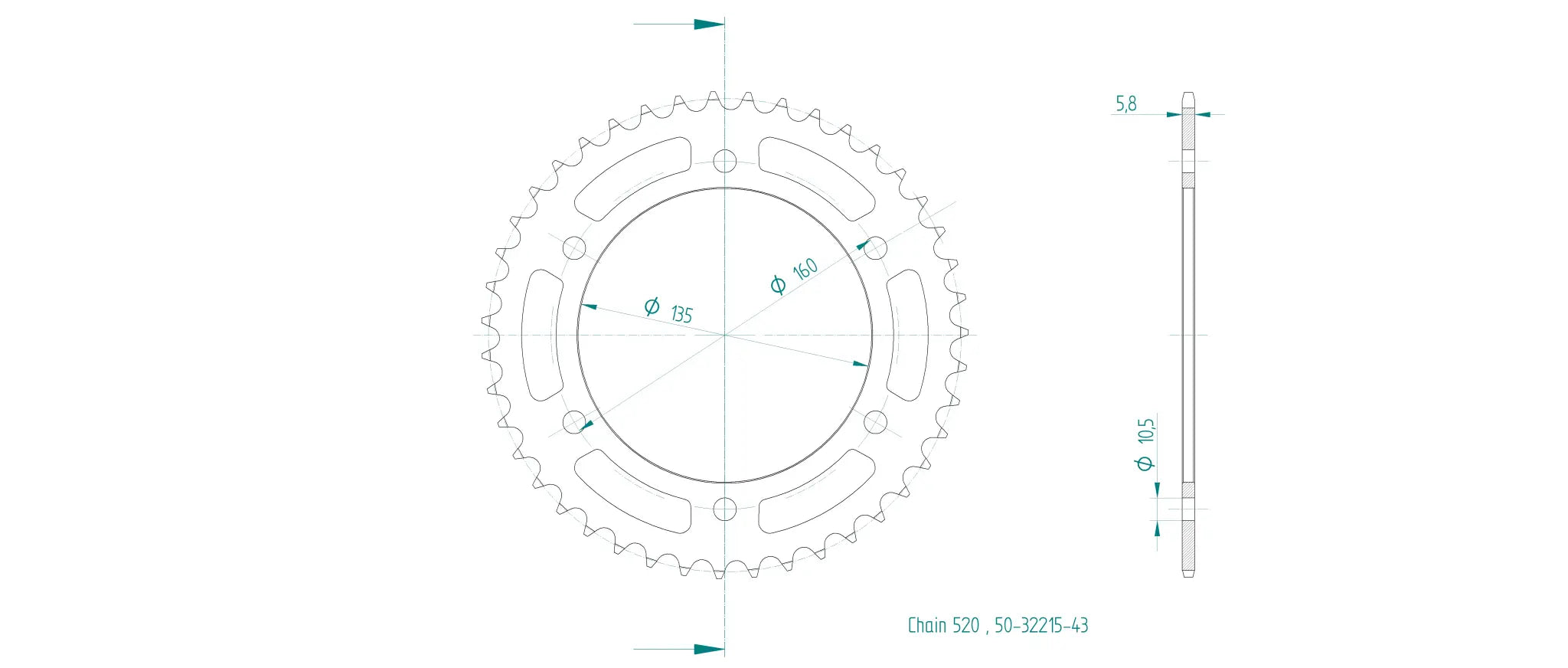 Esjot 520 Steel Rear Sprocket