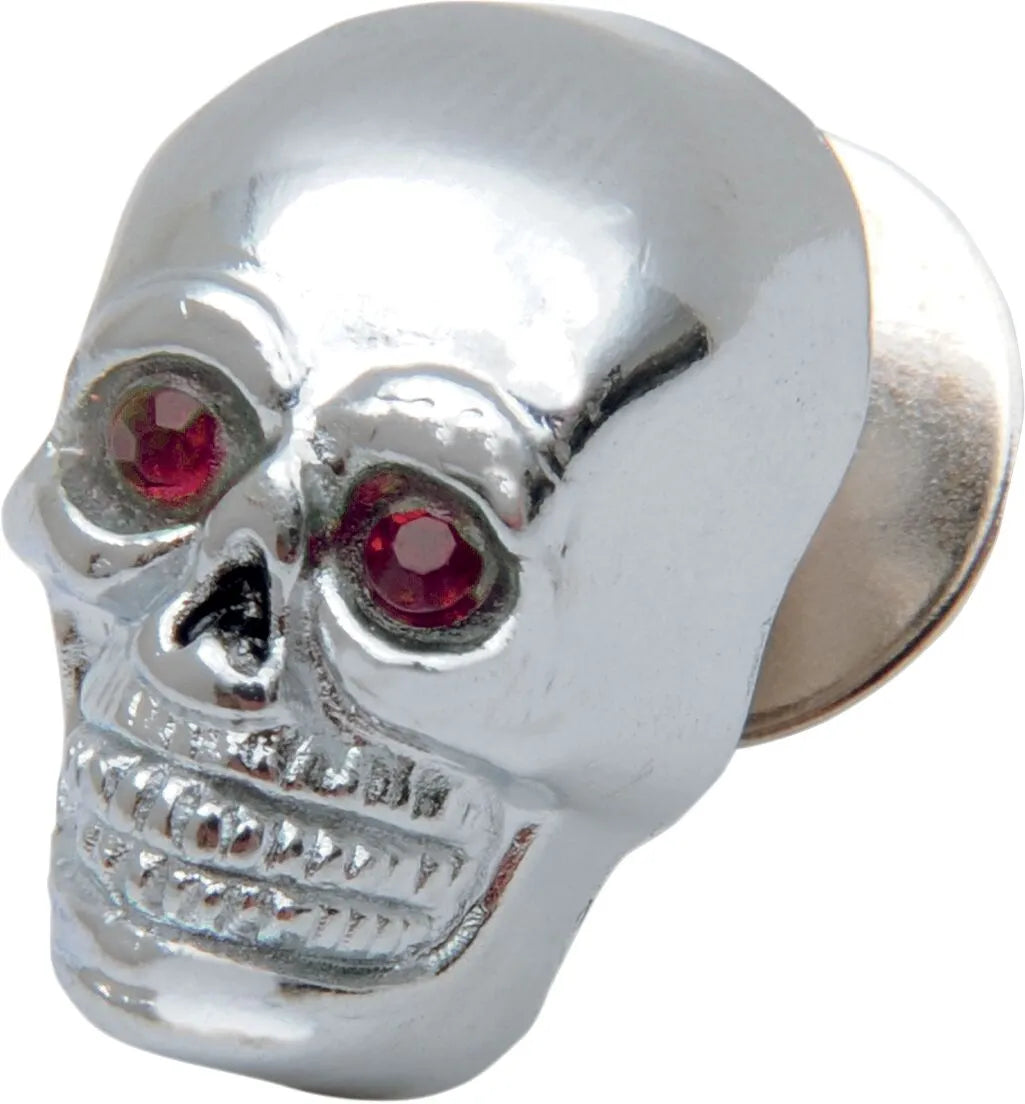 Drag Specialties Small Skull Kromett Chrome Red Eye