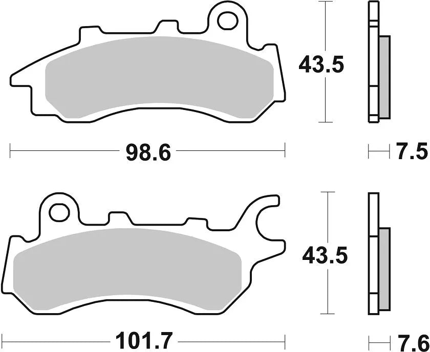 Sbs Hf Street Ceramic Organic Brake Pads - Front