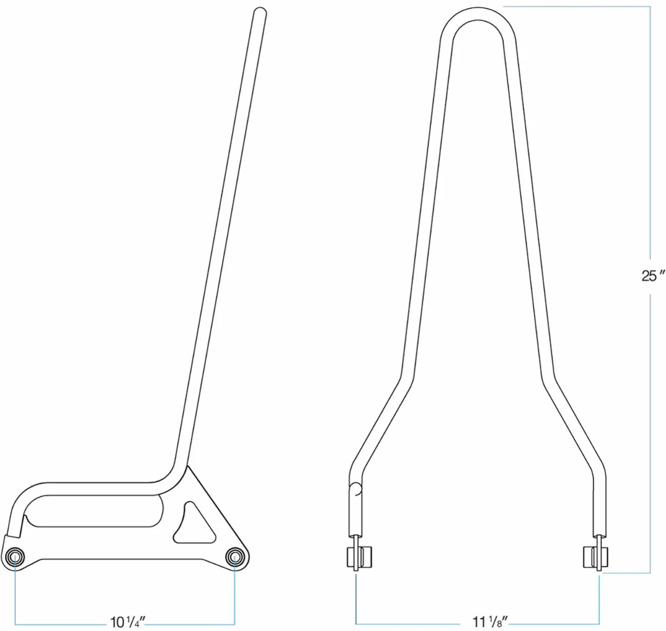 Biltwell Exfil Sissy Bar - Chrome Steel