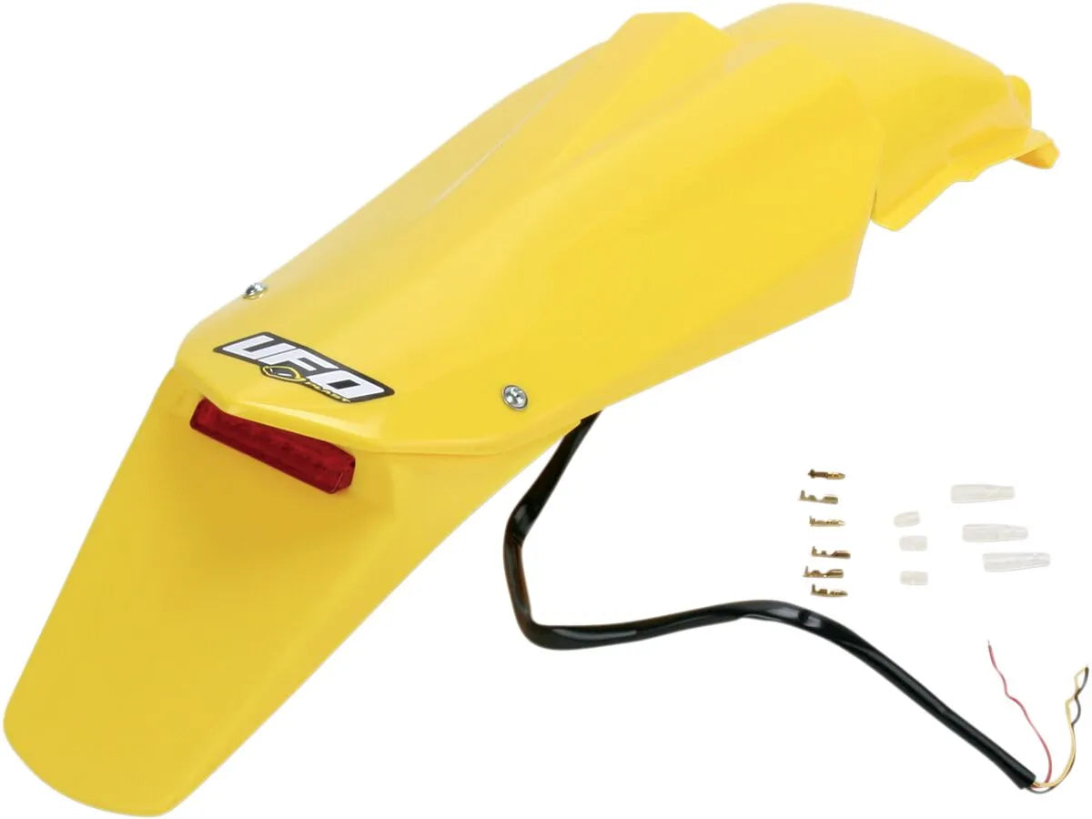 UFO Enduro Rear Fender with Light, Husqvarna Yellow