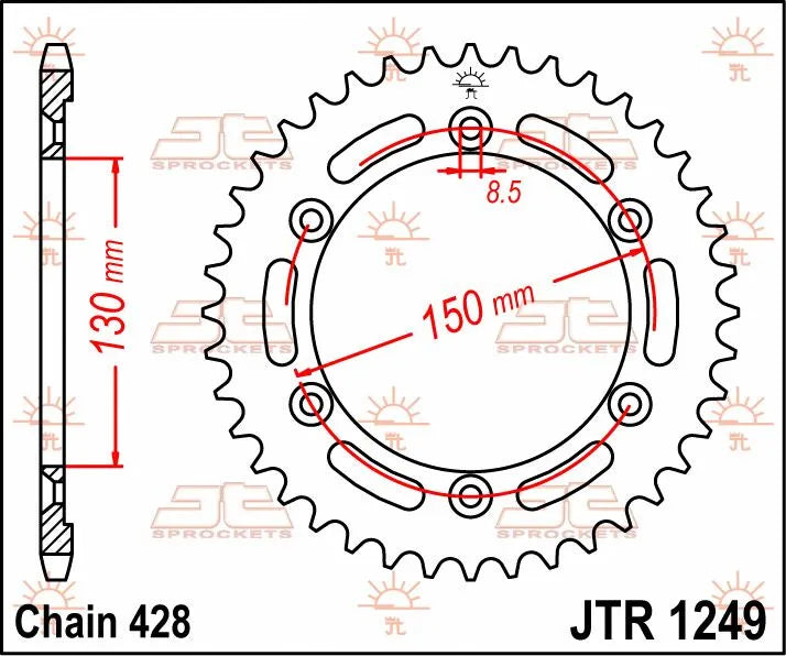 Jt Sprockets Steel Rear Sprocket - 51t