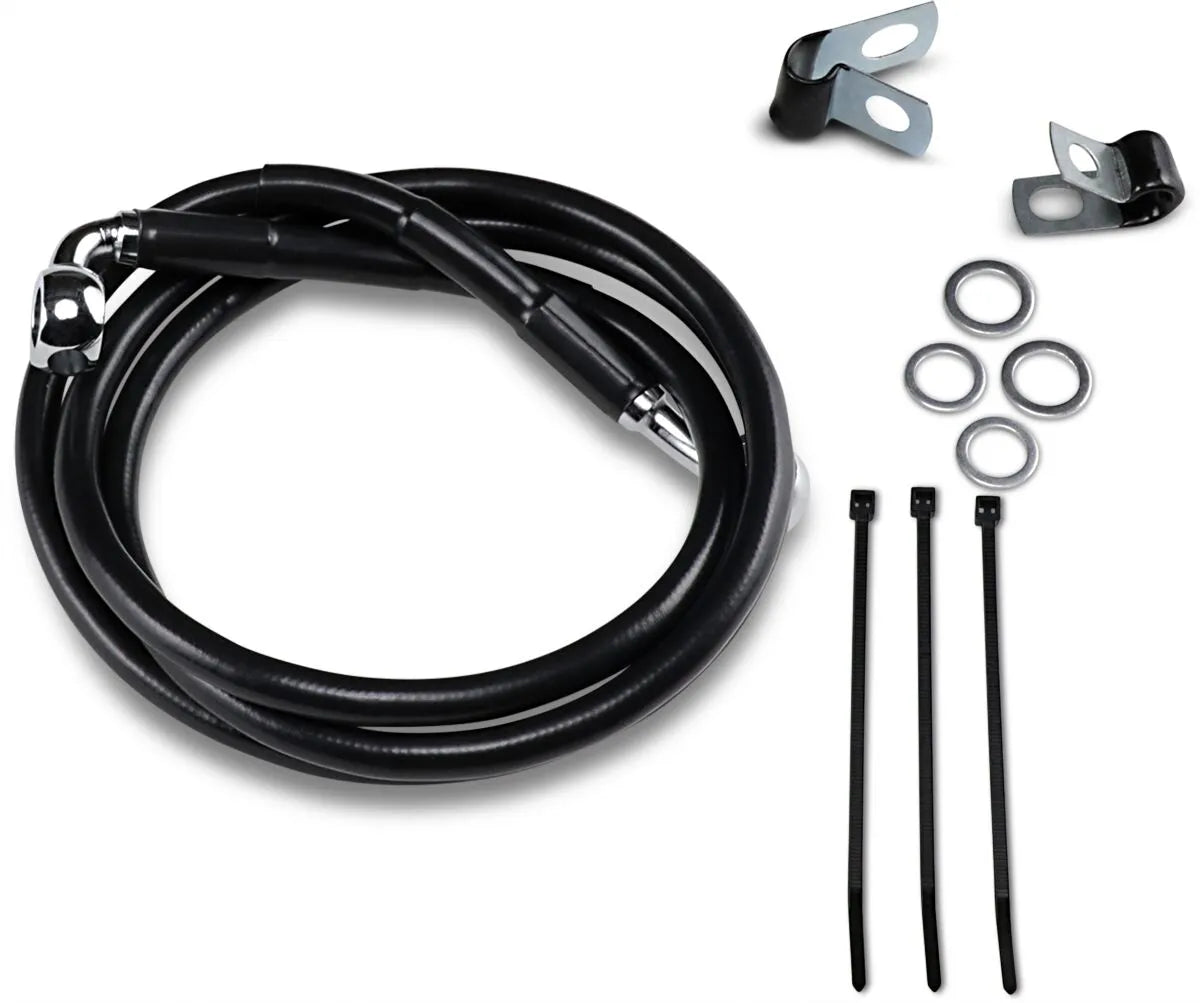 Drag Specialties Förlängd Svart Vinyl Bromsslang Kit