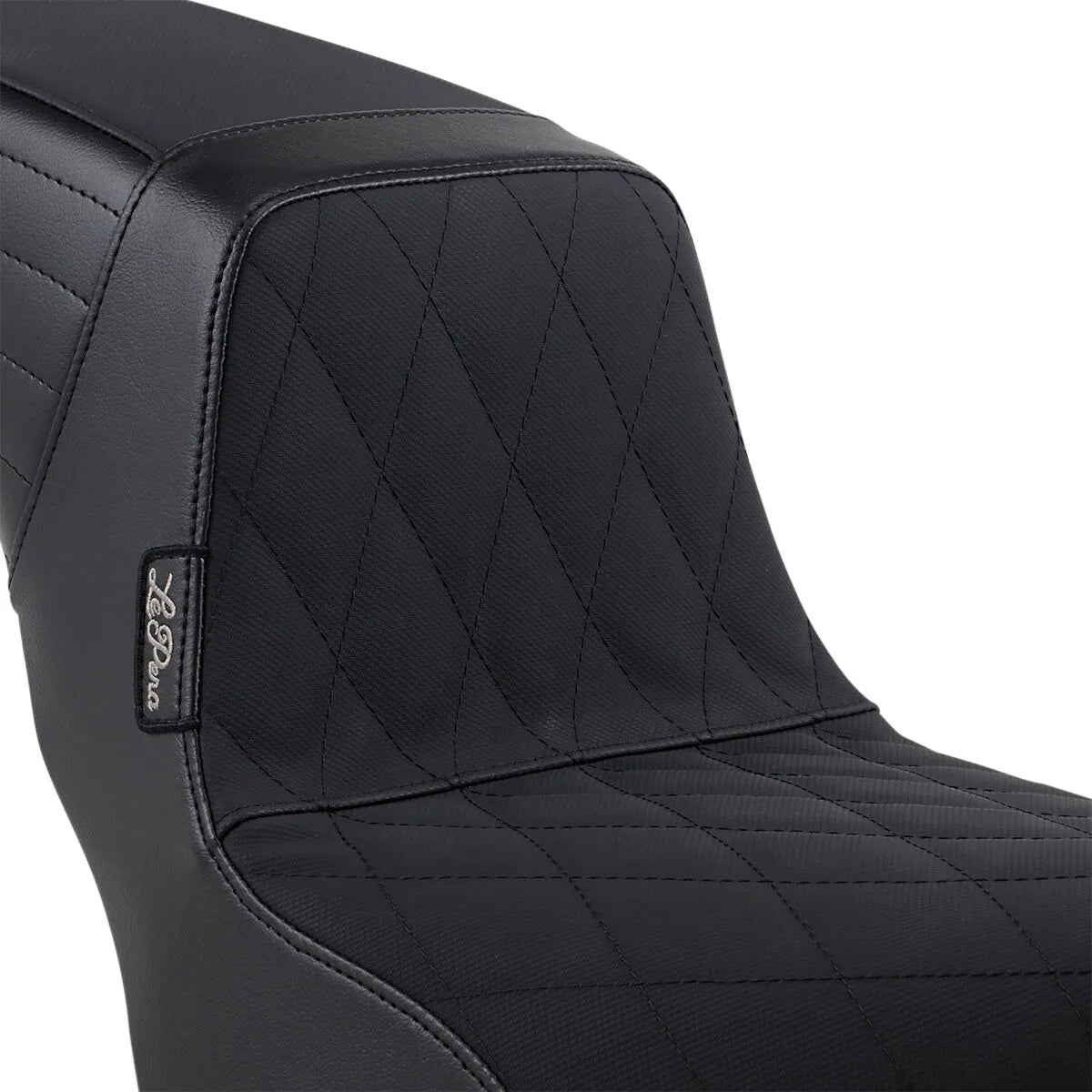 Le Pera Kickflip Seat - Black Vinyl, Diamond Stitch - For Harley Davidson