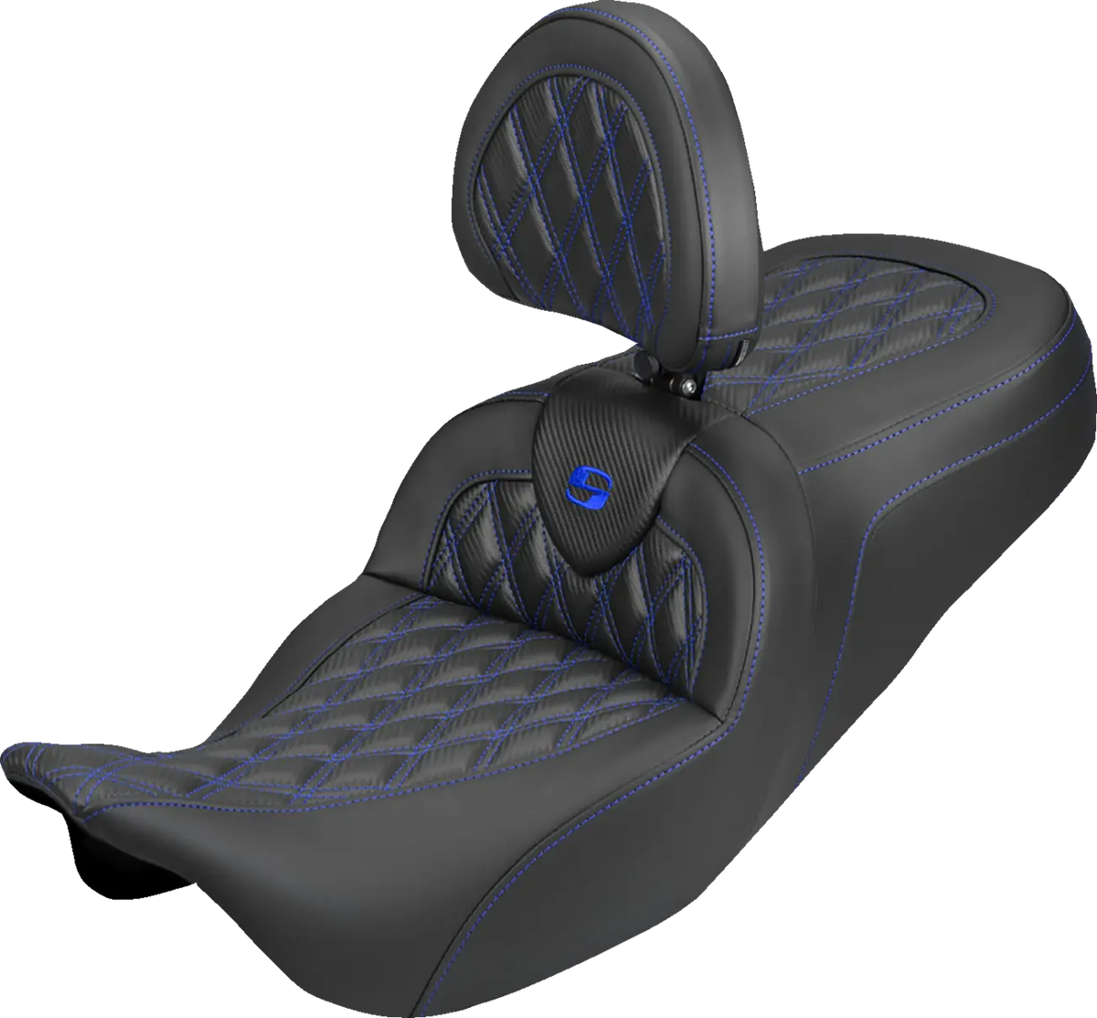 Saddlemen Roadsofa Carbon Fiber Lattice Stitch Blue Stitch Seat
