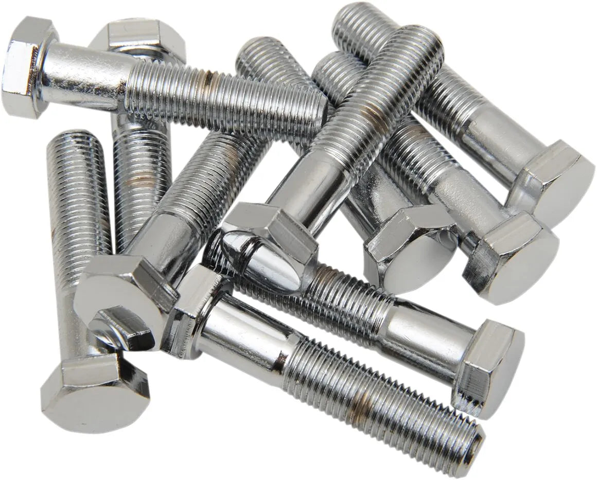 Drag Specialties 3/8-24 x 2" Chrome Fine Thread Hex Head Bolt