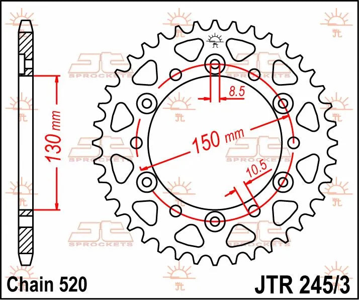 Jt Sprockets Steel Rear Sprocket 520-43t