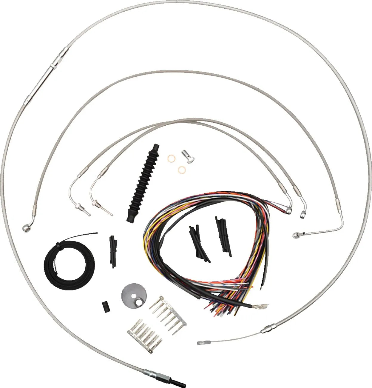 La Choppers Stainless Braided Handlebar Cable/Brake Line Kit