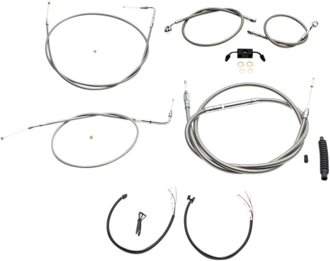 LA CHOPPERS Stainless Braided Cable/Brake Line Kit for 18"-20"