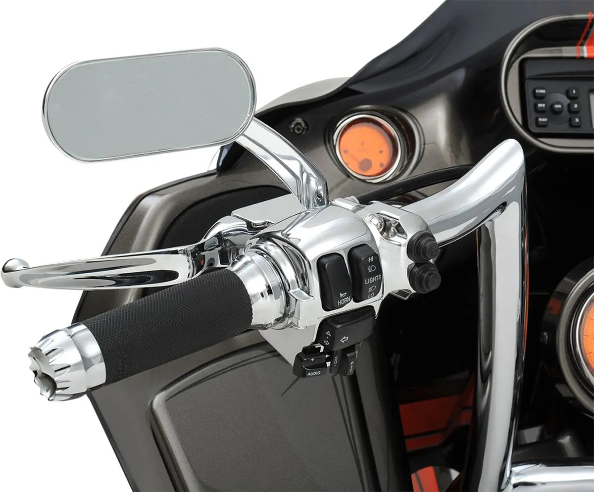 Drag Specialties Oval Mirror - Chrome Billet Aluminum