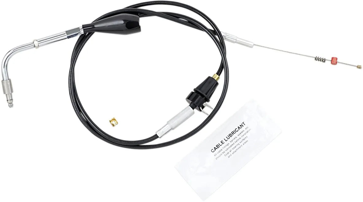 Barnett Black Vinyl Throttle Idle Cable for HD FLHT FLHR 02-07