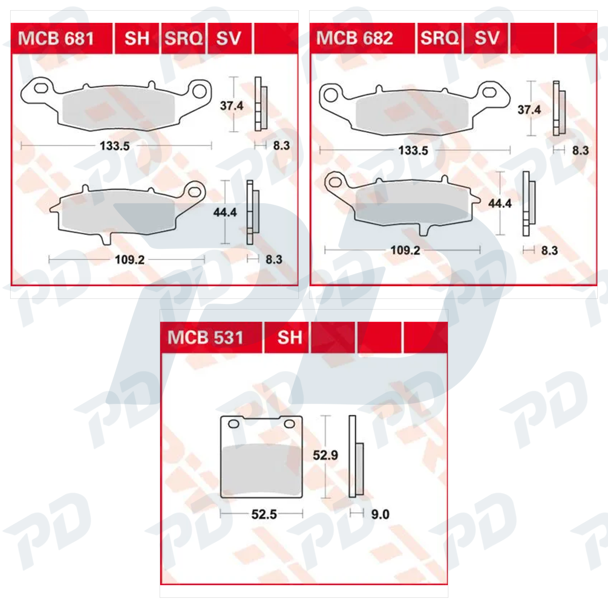 TRW Brake Pads Kit for Suzuki SV 650 1999-2002