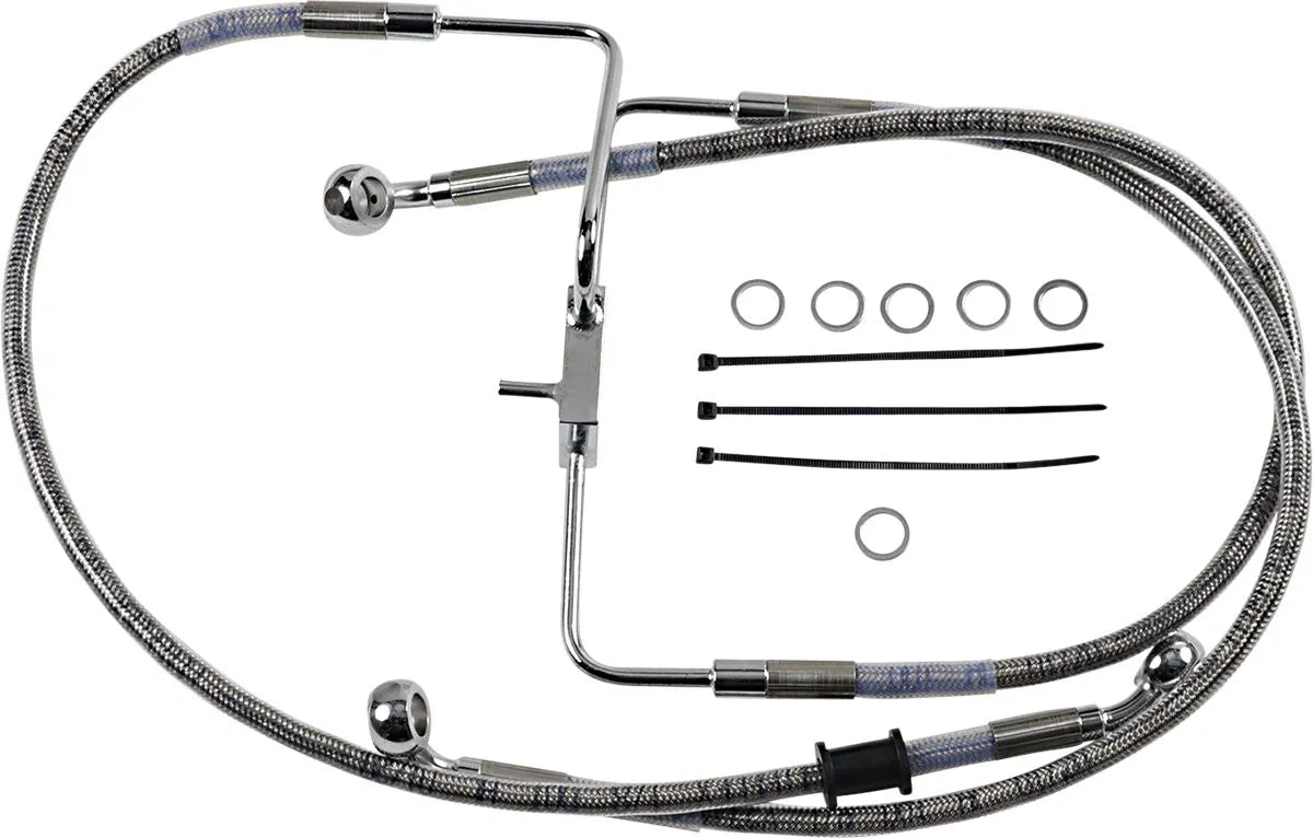 Drag Specialties Extended Brake Line 35" Stainless Steel Front
