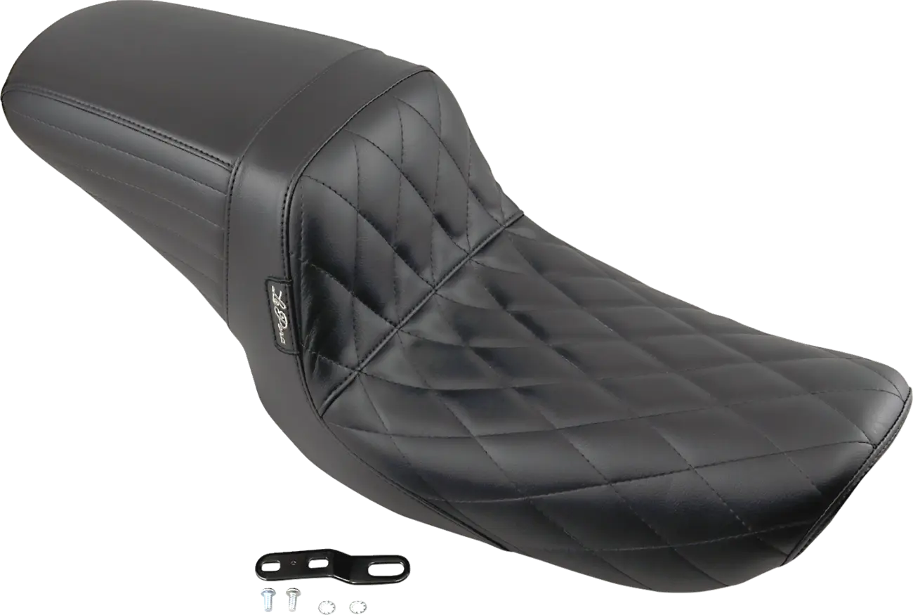 Le Pera Kickflip Seat - Black Vinyl, Diamond Stitch - For Harley Davidson