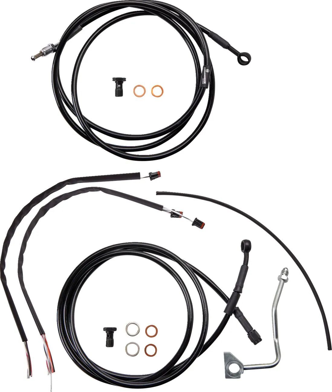 Burly Brand Black Handlebar Cable Kit 13" for H-D 2017-2020