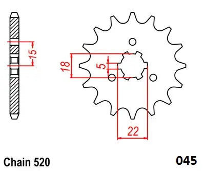 Moto-Master Steel 520 14T Front Sprocket for Kawasaki
