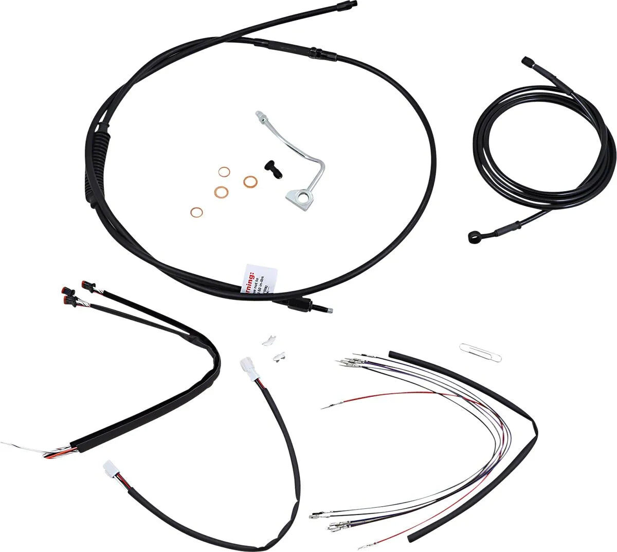BURLY BRAND Black Vinyl Cable/Line Kit for 16" Ape Hangers