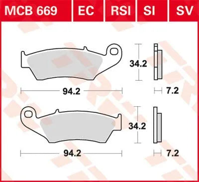 Trw Si Series Sintered Off-road Brake Pads Set - Front