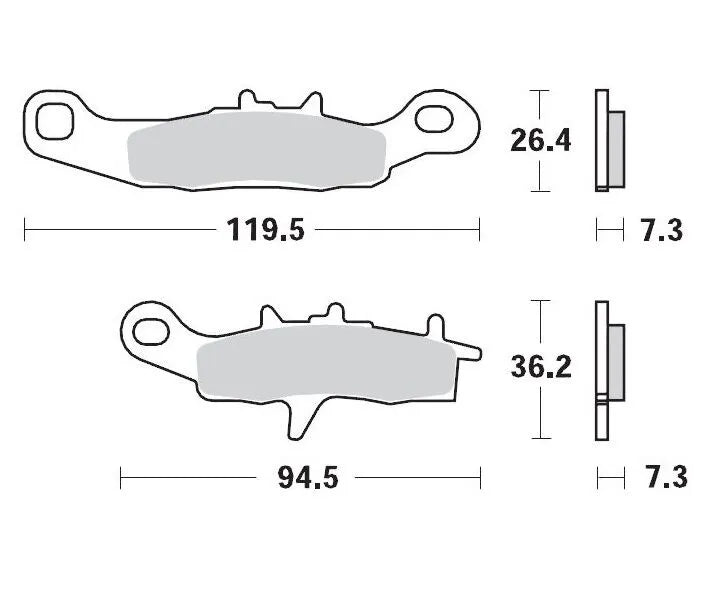 Moto-master Racing Bromsbelägg Offroad Sintermetall - Fram