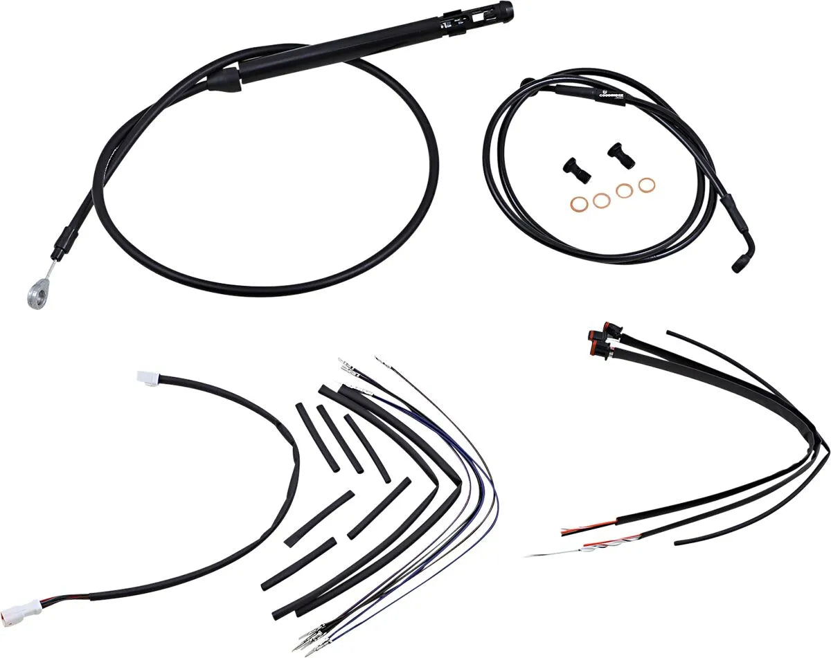 Burly Brand Black Vinyl Handlebar Cable/Line Kit for Ape Hangers