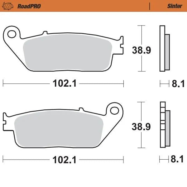 Moto-master Roadpro Sinter Bromsbelägg Fram Sintermetall - Fram