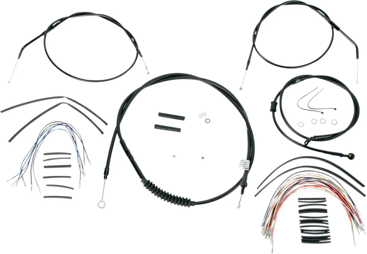 Burly Brand Black Vinyl Handlebar Cable/Line Kit for Ape Hangers