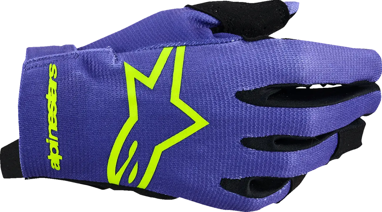 Alpinestars Youth Radar Gloves Mx Touchscreen - Black/Purple/Fluorescent Yellow