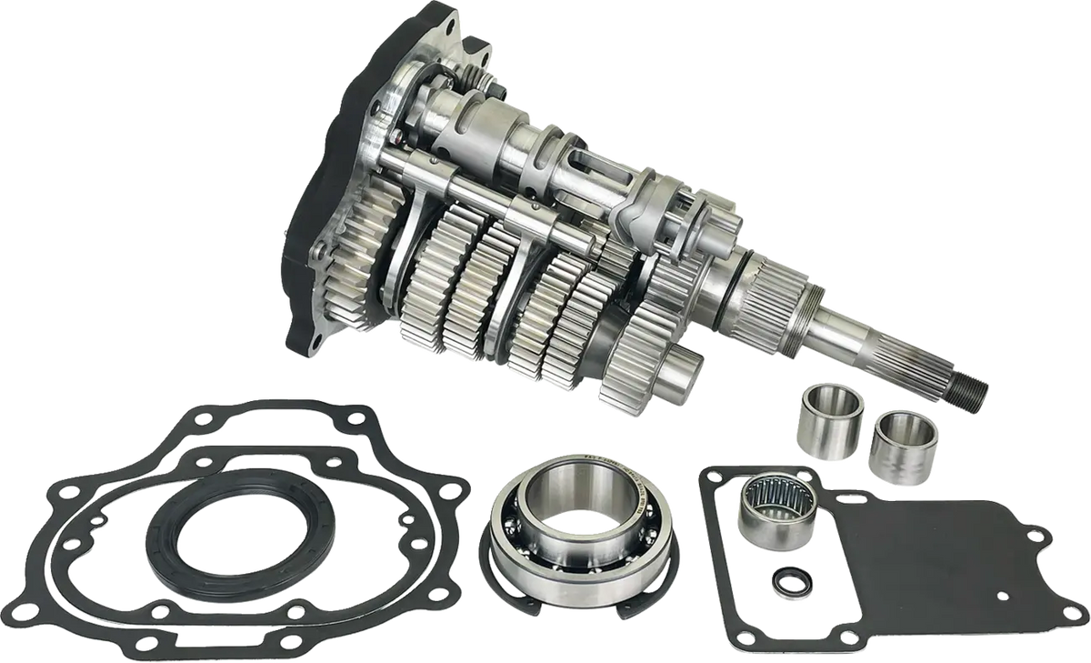 Jims Fat 6 6-Speed Black Transmission Gear Kit for Harley Dyna