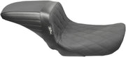 Le Pera Kickflip Seat - Black Vinyl - For Harley Davidson
