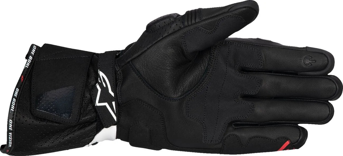 Alpinestars Sp-3 Leather Motorcycle Gloves - Black/White/Fluorescent Red