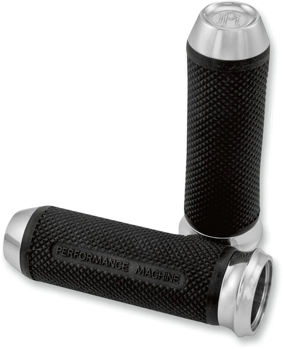 Performance Machine Elite Custom Grips - Black/chrome