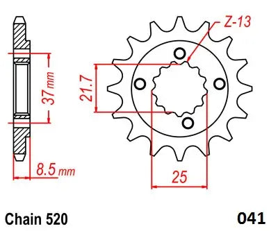 Moto-Master Steel Front Sprocket 520-13T for Honda Quad
