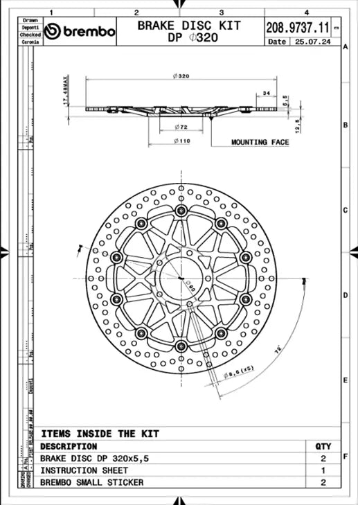 Brembo Supersport Racing Xtra Line Brake Rotor Kit