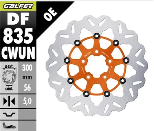 Galfer Floating Wave Brake Rotor For Motorcycles - Front