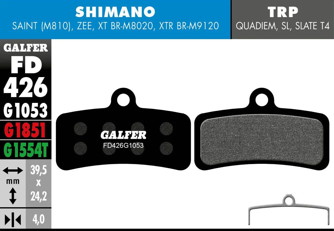 Galfer G1053 Semi-Metallic Brake Pads for Shimano TRP