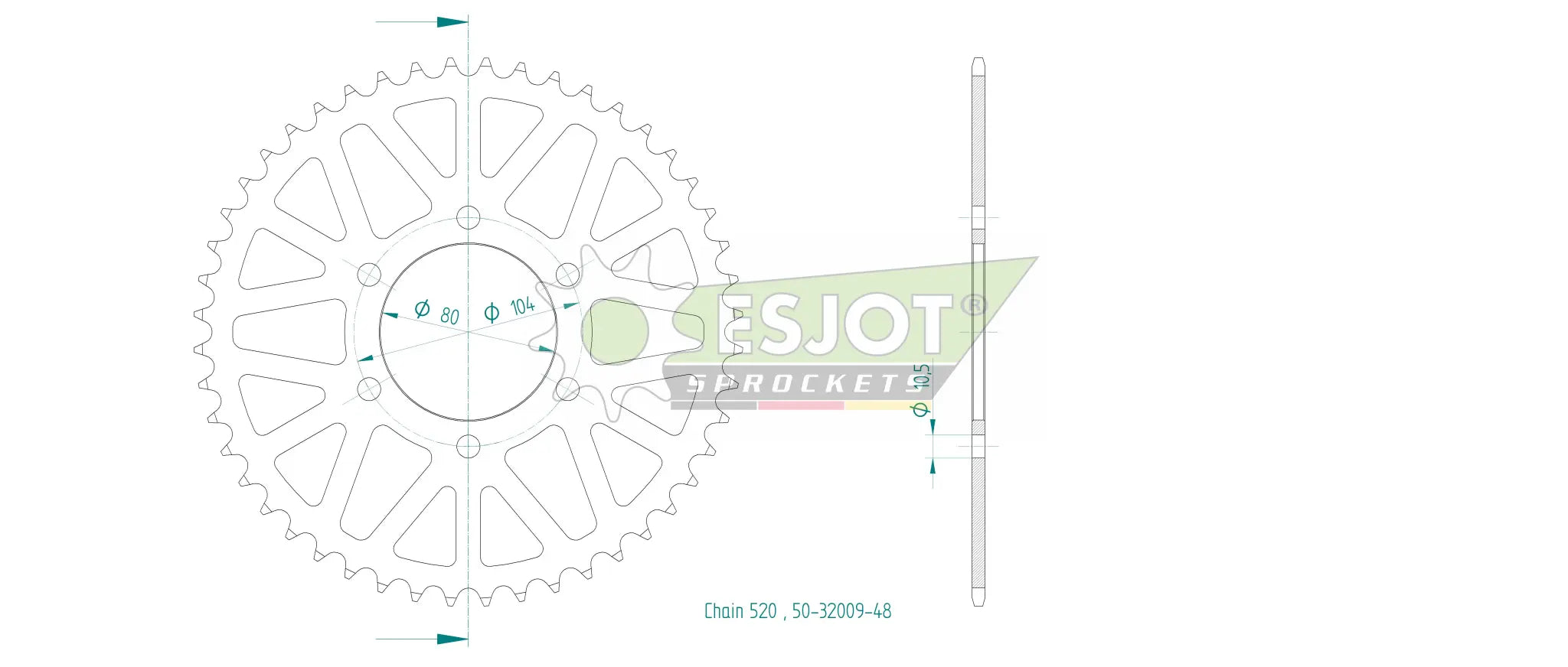 Esjot 520 Standard Rear Sprocket