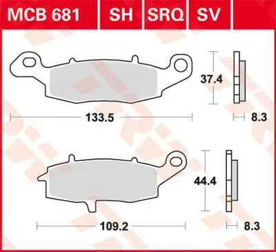 Trw Sv Series Sintered Brake Pads For Front Brake - Front & Rear