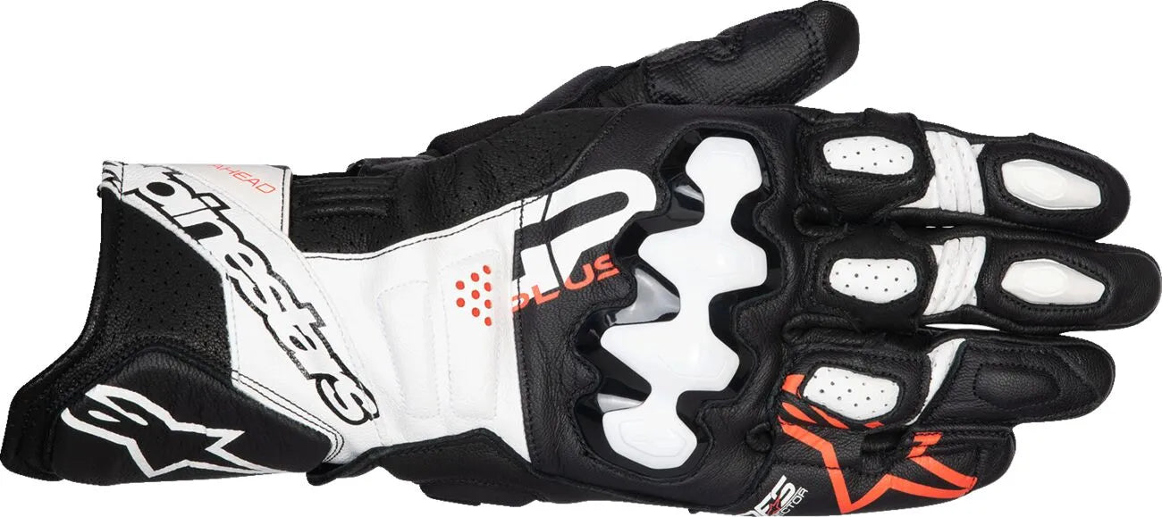 Alpinestars Gp Plus R V3 Leather Gloves - Black/White/Fluorescent Red