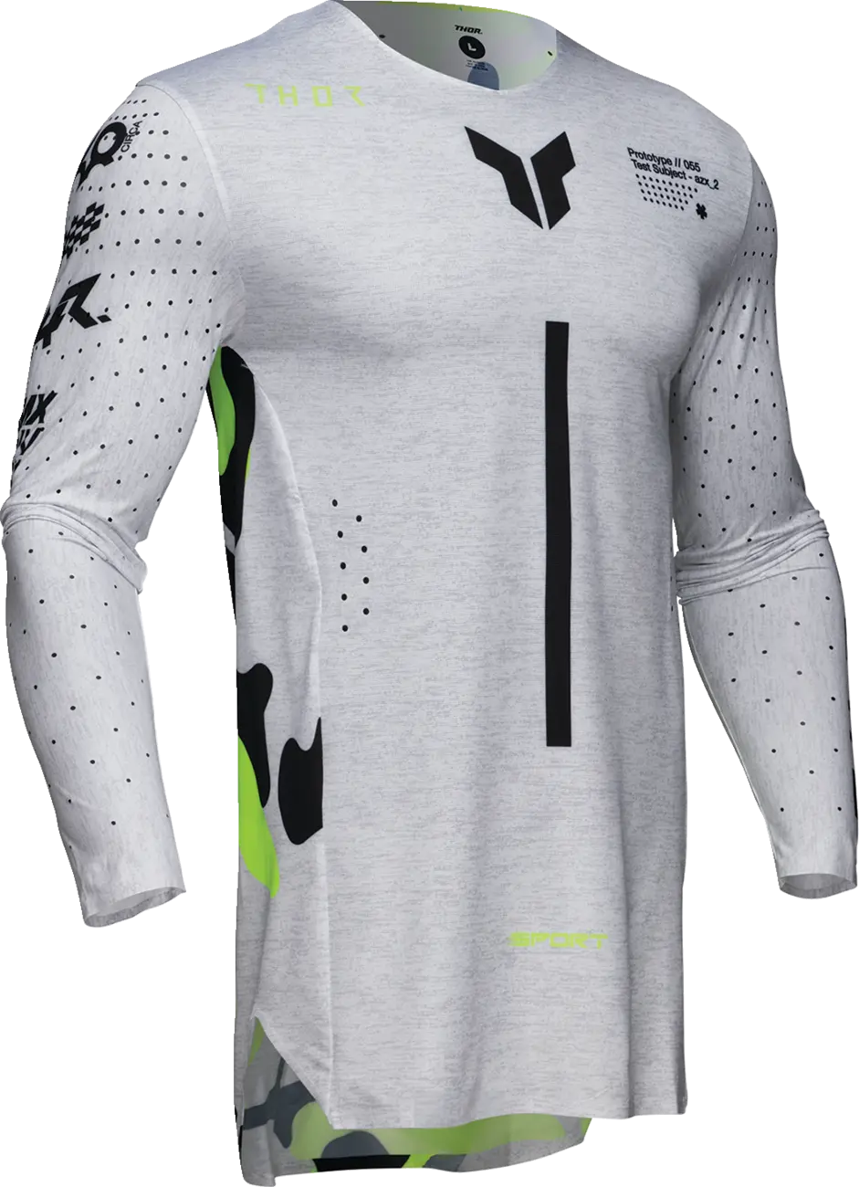 Thor Sportmode Riot Jersey - Black, Fluorescent Yellow, Light Gray, White