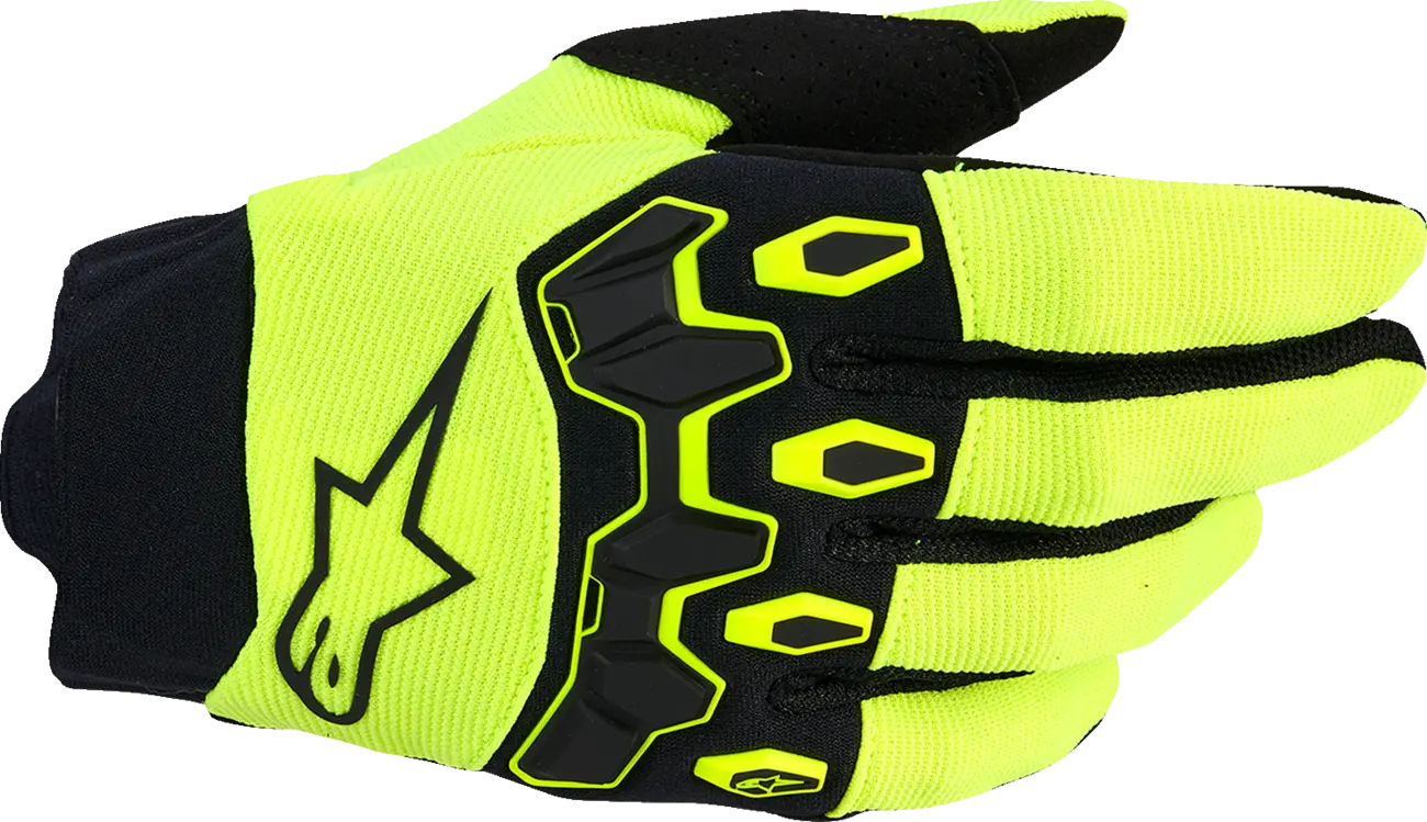 Alpinestars Youth Full Bore V2 Mx Gloves - Black/Fluorescent Yellow