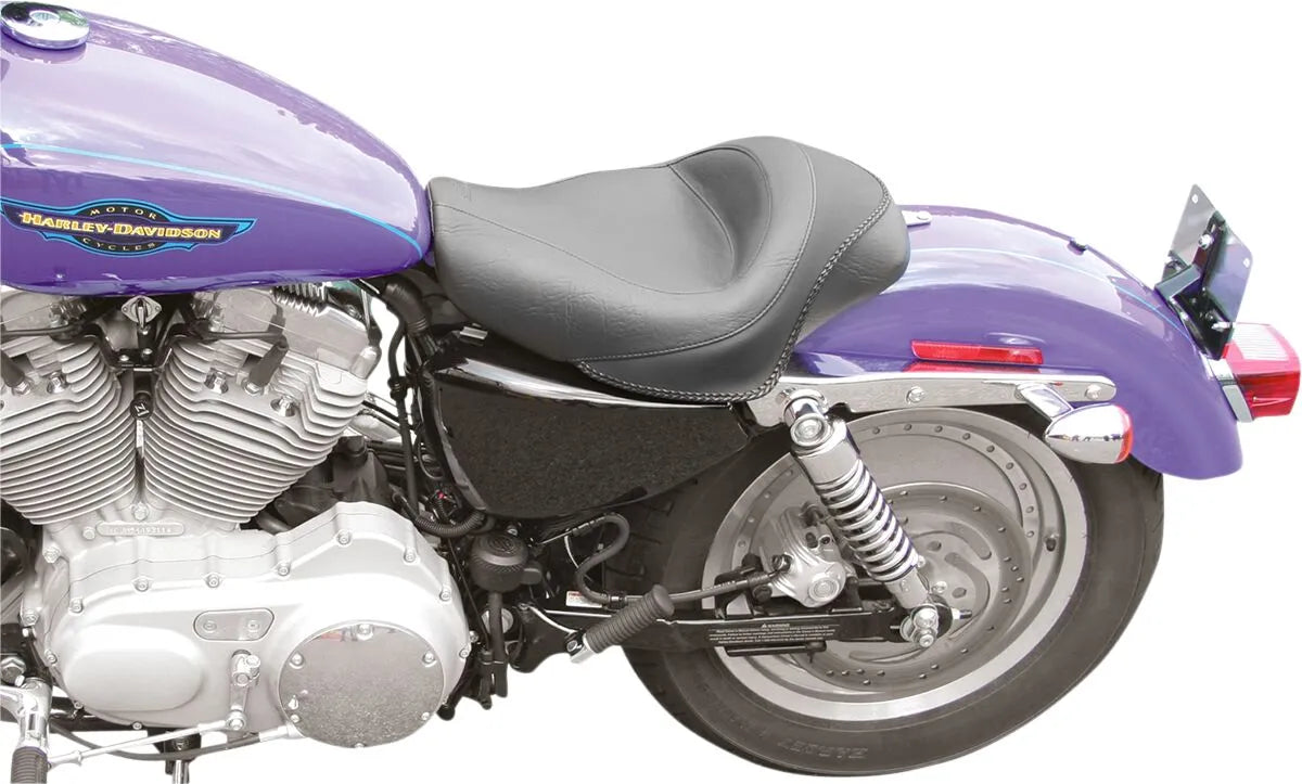 Mustang Solo Seat - Black Vinyl Comfort - For Harley Davidson