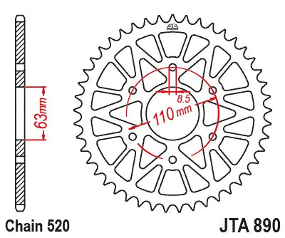 JT Sprockets RaceLite Aluminum Rear Sprocket